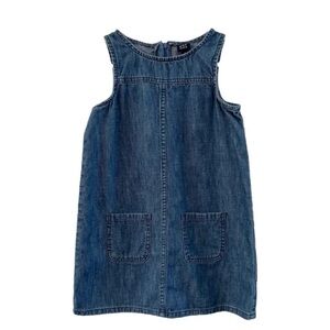 GAP Girl’s Denim Sleeveless Dress with Front Pockets size 5 Years